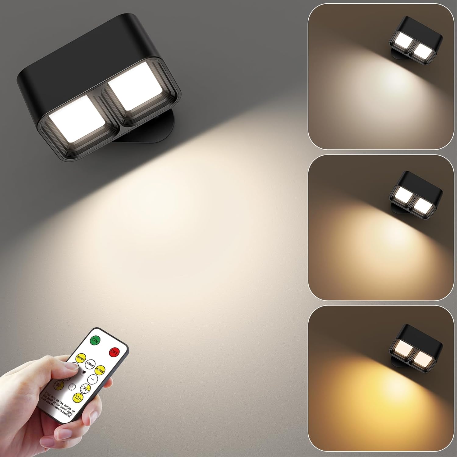 چراغ دیواری شارژی LED تی‌اِن‌مو مدل WL-001 | دیمر دار و بی‌سیم | آمازونیکس